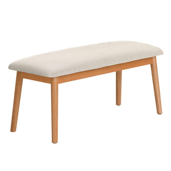 Aplusliving-Contemporary Oak Dining Bench 106cm High Resilience Foam 300kg Capacity Beige