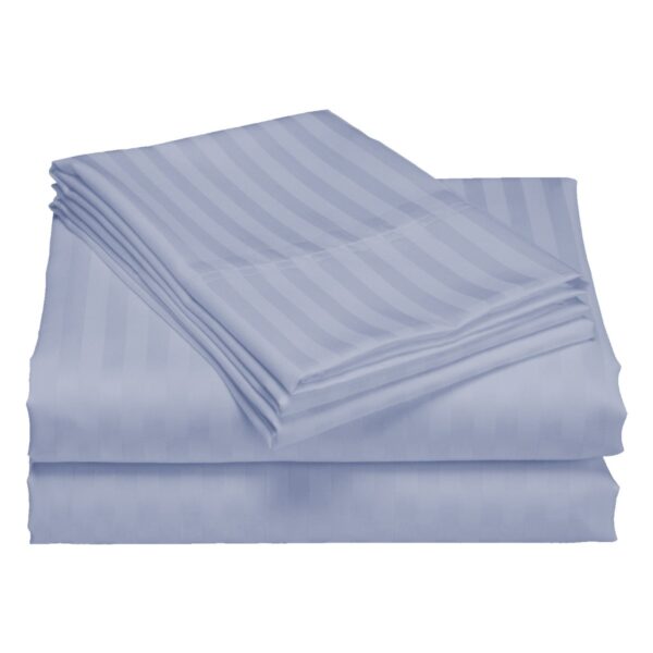 Aplusliving-1200TC Quilt Cover Set Damask Cotton Blend Luxury Sateen Bedding King Blue Fog