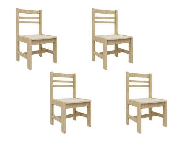 Aplusliving-Kids Birch Toddler Chair Set of 4 - Durable  Non-Toxic  Easy to Clean  Ideal for