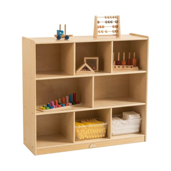 Aplusliving-Kids Bookshelf Organizer 8 Cubby Cabinet Storage Unit for Toys Books Classroom W