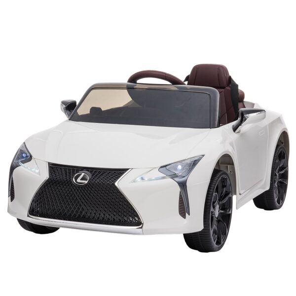 Aplusliving-Lexus Lc 500 Kids Electric Ride On Car White LED Lights Remote Control Butterfly