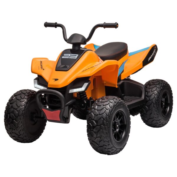 Aplusliving-McLaren MCL35 Kids Toy Ride On Electric Quad Bike Orange LED Lights MP3 Radio