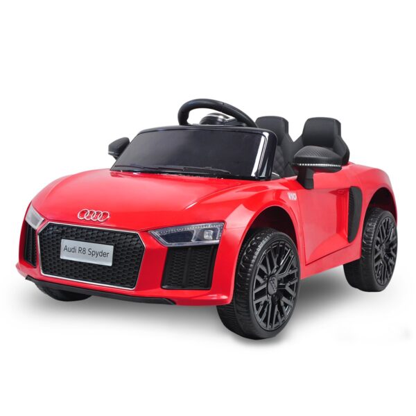 Aplusliving-R8 Spyder Kids Electric Ride On Car Remote Control Red Working Doors Headlights