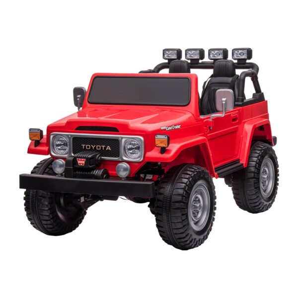 Aplusliving-FJ-40 Electric Kids Ride On Car Red Bluetooth Two-Seater Working Headlights