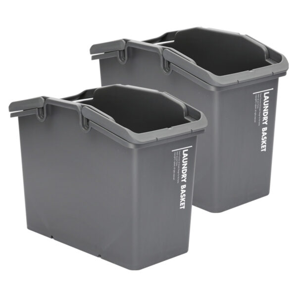 Aplusliving-2 Set Stackable Multipurpose Laundry Basket Dark Grey Storage Portable 19.5x41x3