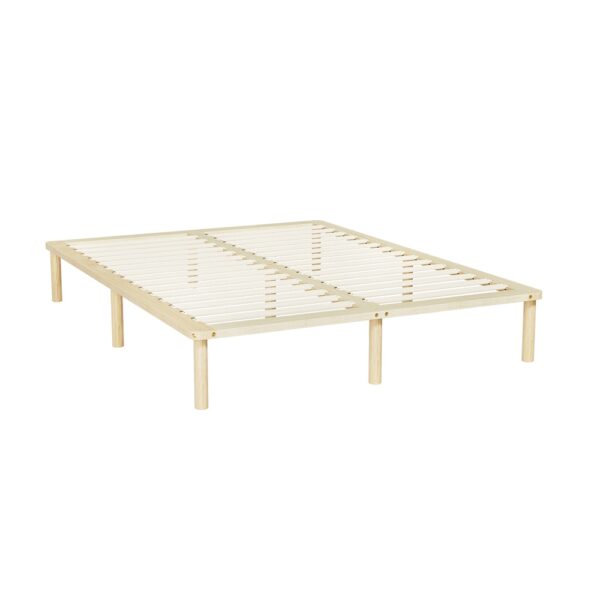 Aplusliving-Double Size Wooden Bed Frame with Solid Pine Wood Construction and High Quality