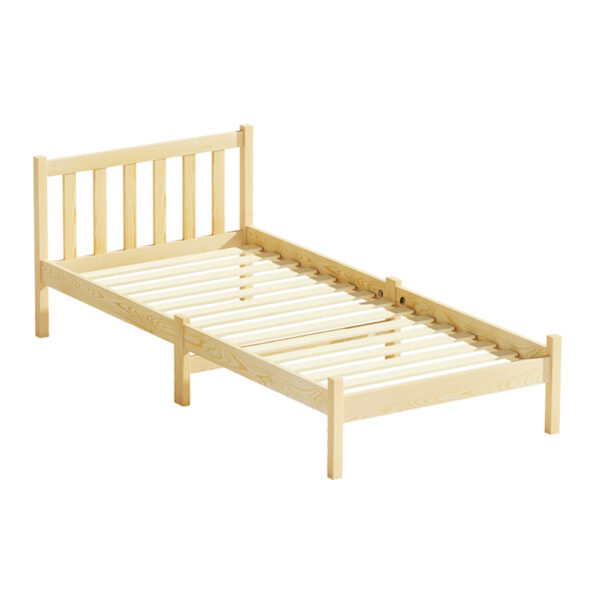 Aplusliving-Single Size Wooden Bed Frame in Oak Rustic Classic Design Solid Pine Extra Stora