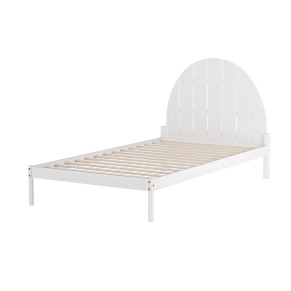 Aplusliving-Wooden bed frame white king single size sturdy slats easy assembly