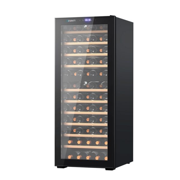 Aplusliving-80 Bottle Wine Cooler Fridge Dual Zone Compressor Black with Digital Control Pan