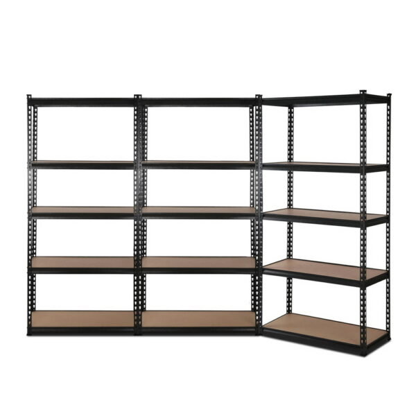 Aplusliving-High Grade Steel Warehouse Shelving Rack Adjustable Beams Anti Rust Matte Black