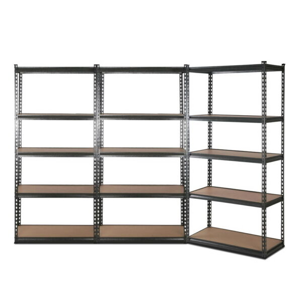 Aplusliving-Steel Warehouse Shelving Racking Garage Storage Rack Adjustable Heavy Duty Grey