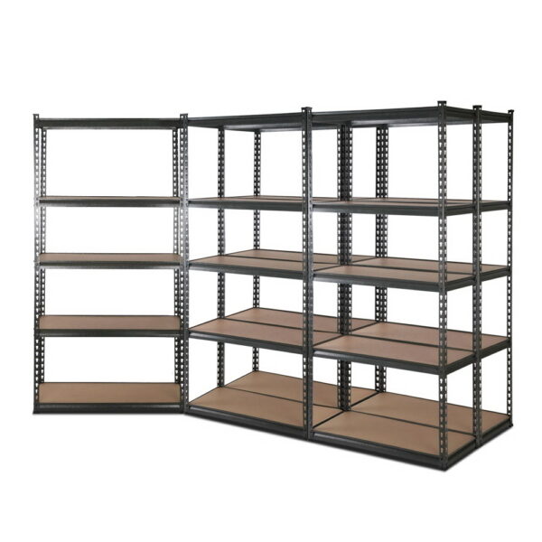 Aplusliving-Steel Warehouse Shelving Racking Garage Storage Rack Adjustable Heavy Duty Grey