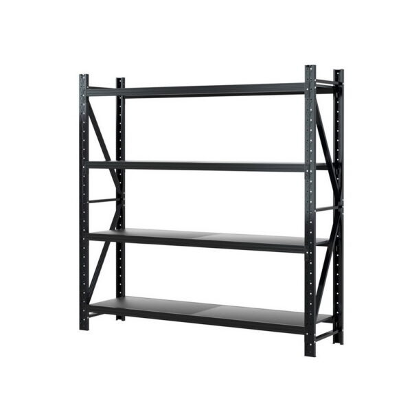 Aplusliving-Warehouse Shelving Garage Rack 2Mx2M Storage Adjustable Heavy Duty Steel Black