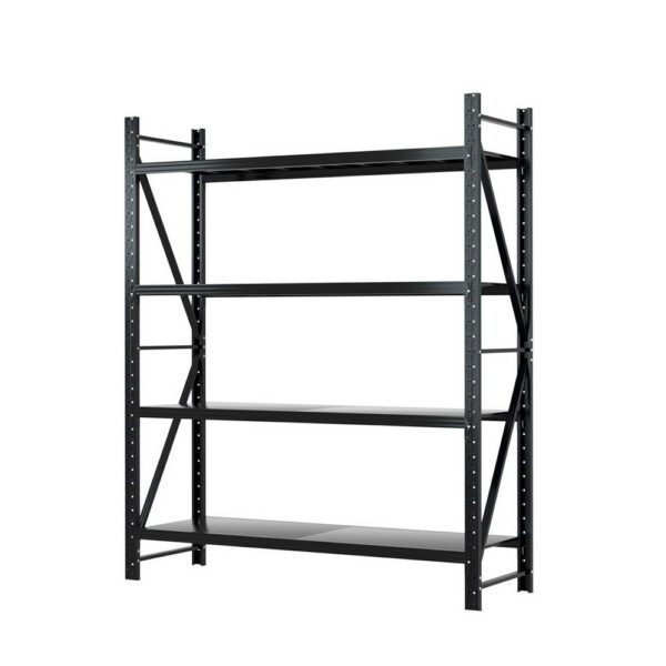 Aplusliving-Warehouse Shelving Garage Rack Heavy Duty Storage 200kg Capacity Adjustable Blac