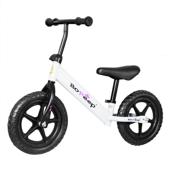 Aplusliving-Kids Balance Bike White Adjustable Seat Handlebar Lightweight Steel Frame 50kg C