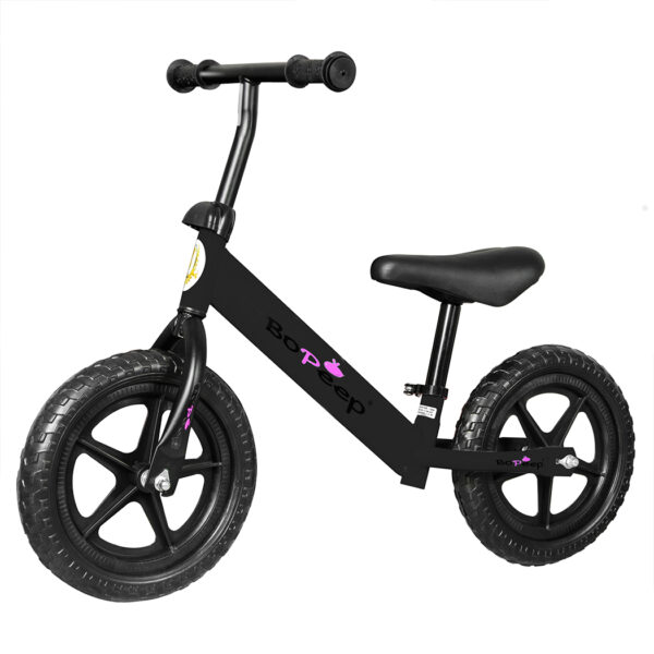 Aplusliving-Kids Balance Bike Adjustable Seat Handlebar Lightweight Steel Frame Black 50kg C