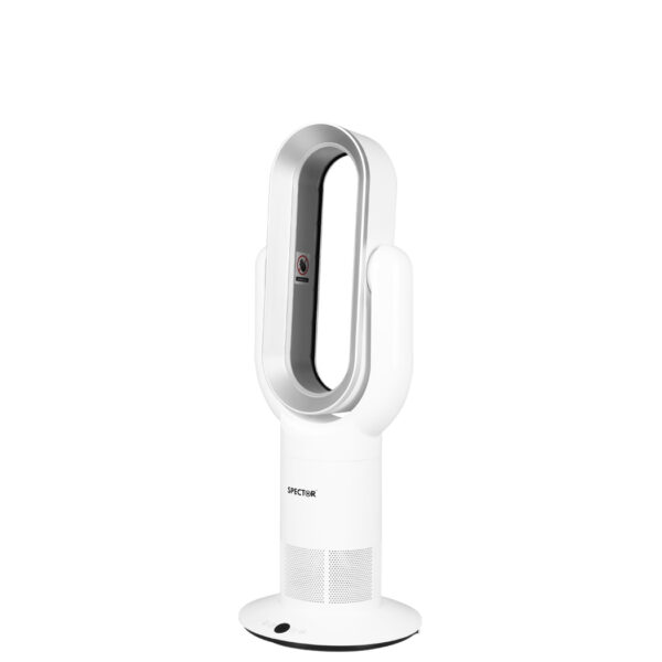 Aplusliving-Bladeless Tower Fan with Remote Control Quiet Operation White Silver 10 Speed Se