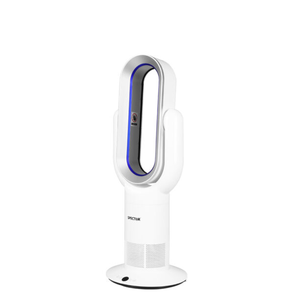 Aplusliving-Bladeless Tower Fan with Remote Control Quiet Operation White Silver Blue 10 Spe