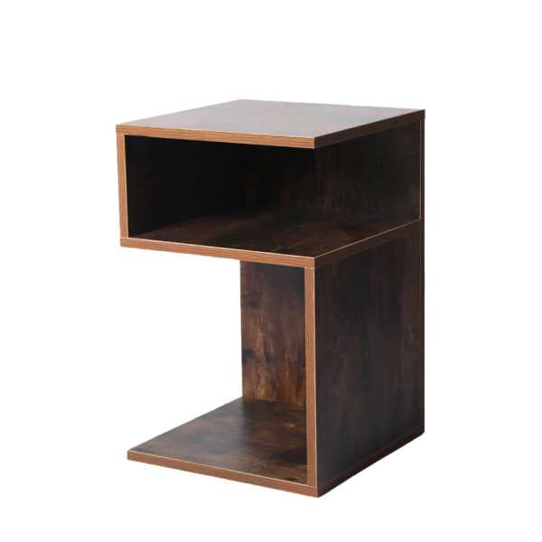 Aplusliving-Industrial  Oak Bedside Table with Open Shelves for Bedroom or Lounge Room Use