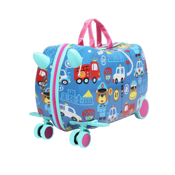 Aplusliving-Kids Ride On Suitcase Multi-Coloured Carry On Luggage with 360 Swivel Wheels 28L