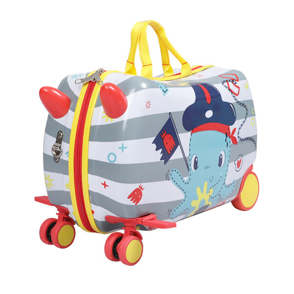 Aplusliving-Kids Ride On Suitcase Multi-Coloured Carry On Luggage with 360 Swivel Wheels 28L