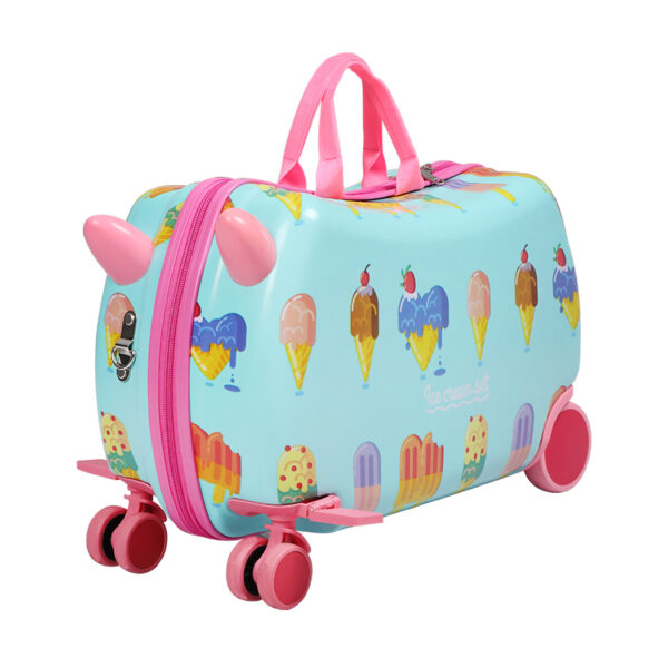 Aplusliving-Kids Ride On Suitcase Multi-Coloured Carry On Luggage with 360 Swivel Wheels 28L