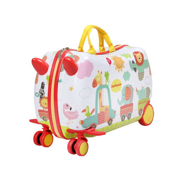 Aplusliving-Kids Ride On Suitcase Multi-Coloured Carry On Luggage with 360 Swivel Wheels 28L