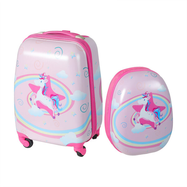 Aplusliving-Kids Luggage Set with Matching Backpack Ultra-Light Scratch-Proof Carry On Suitc