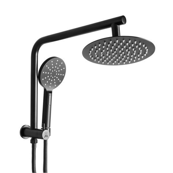 Aplusliving-Luxurious Black Rain Shower System with Handheld Head Brass Frame and Adjustable