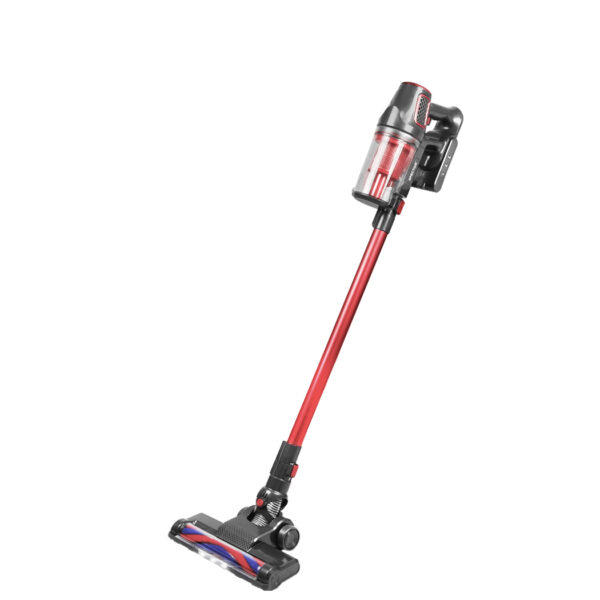 Aplusliving-Powerful Cordless Stick Vacuum Cleaner Red with LED Light and Multiple Brush Hea