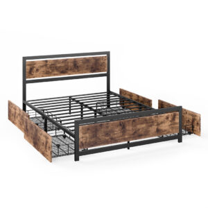 Aplusliving-Industrial Bed Frame Double Mattress