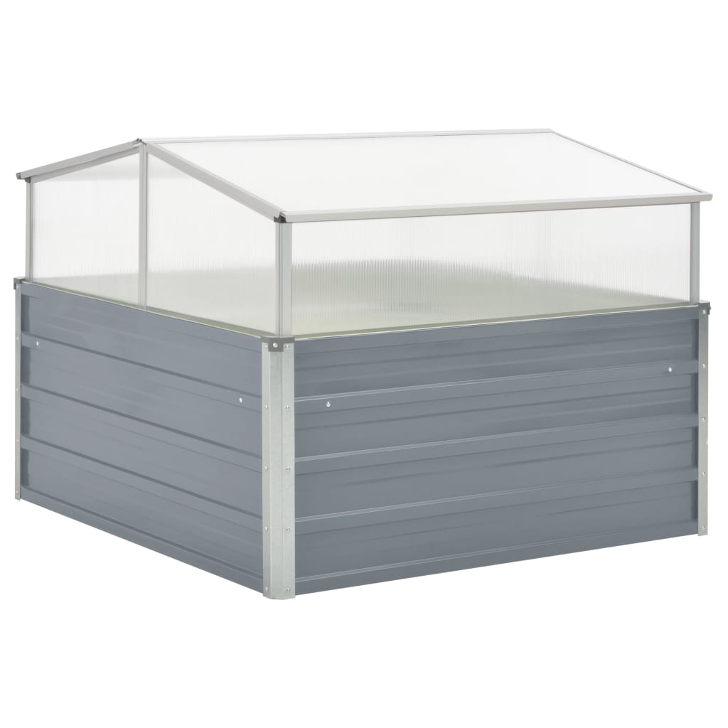 Aplusliving-Greenhouse 100x100x85 cm Galvanised Steel Grey