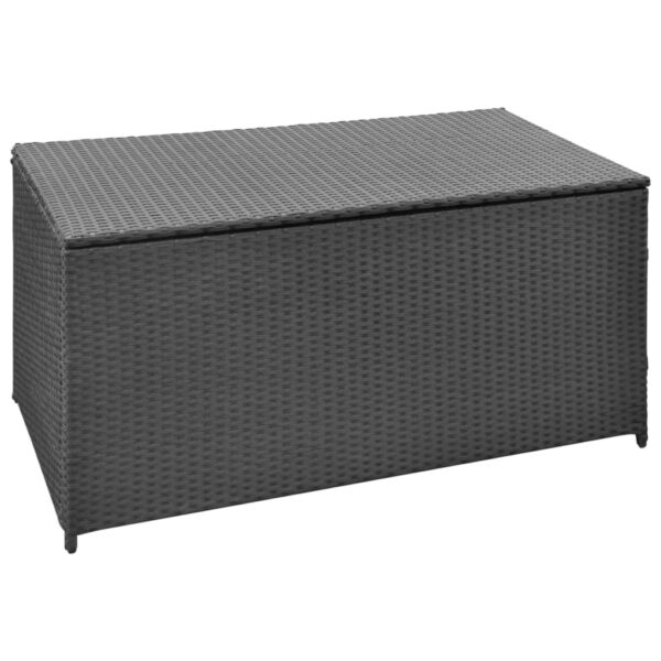 Aplusliving-Garden Storage Box Black 120x50x60 cm Poly Rattan