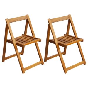 Aplusliving-Folding Garden Chairs 2 pcs Solid Acacia Wood