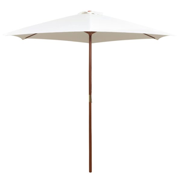 Aplusliving-Garden Parasol 270x270 cm Wooden Pole Cream White