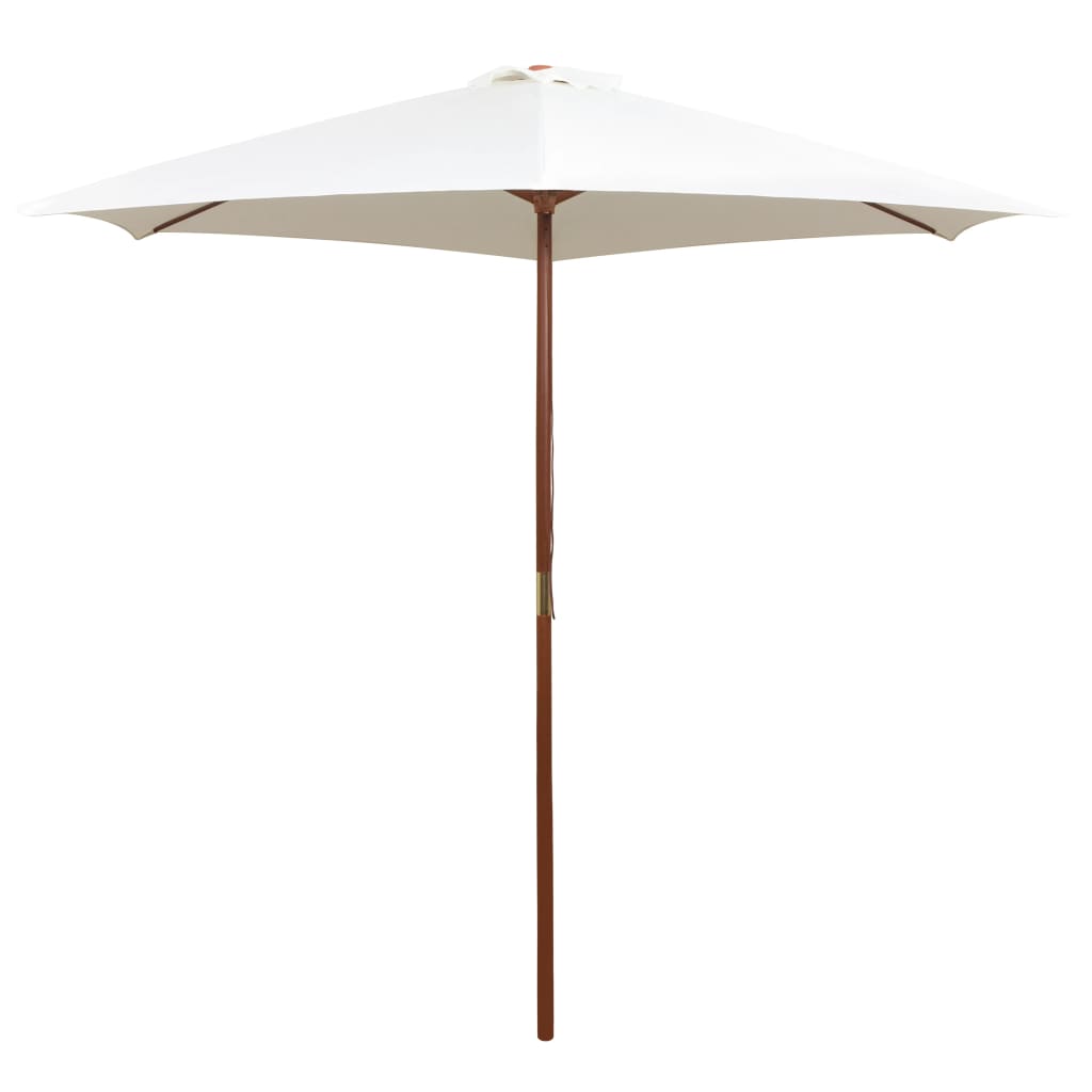 Aplusliving-Garden Parasol 270x270 cm Wooden Pole Cream White