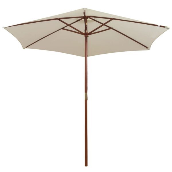 Aplusliving-Garden Parasol 270x270 cm Wooden Pole Cream White