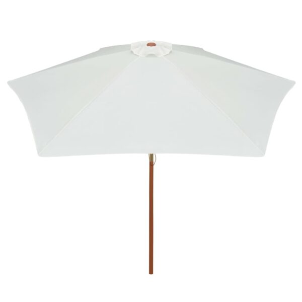 Aplusliving-Garden Parasol 270x270 cm Wooden Pole Cream White