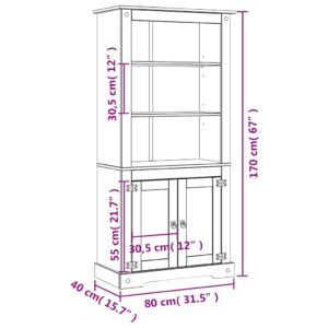 Aplusliving-Cupboard Mexican Pine Corona Range 80x40x170 cm