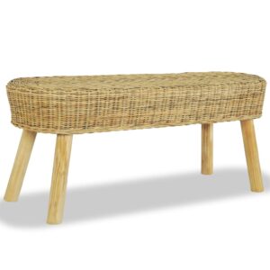 Aplusliving-Hall Bench 110x35x45 cm Natural Rattan