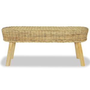 Aplusliving-Hall Bench 110x35x45 cm Natural Rattan