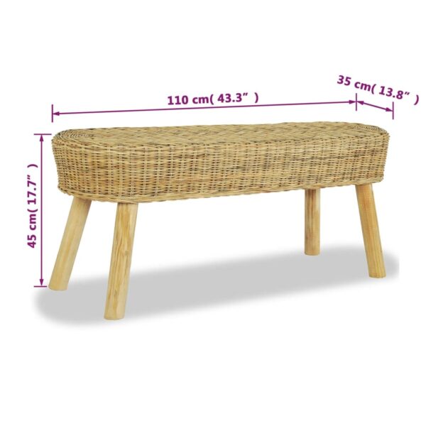 Aplusliving-Hall Bench 110x35x45 cm Natural Rattan