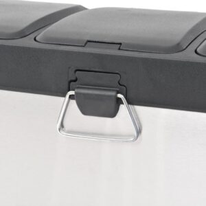 Aplusliving-Recycling Pedal Bin Garbage Trash Bin Stainless Steel 24 L