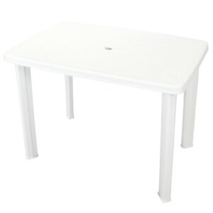 Aplusliving-Garden Table White 101x68x72 cm Plastic