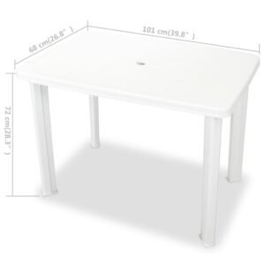 Aplusliving-Garden Table White 101x68x72 cm Plastic