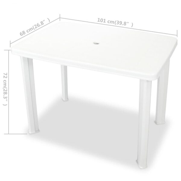 Aplusliving-Garden Table White 101x68x72 cm Plastic