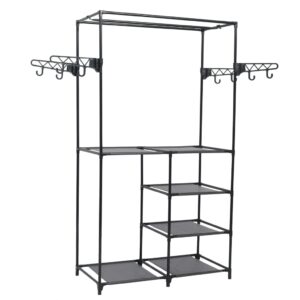 Aplusliving-Clothes Rack Steel and Non-woven Fabric 87x44x158 cm Black