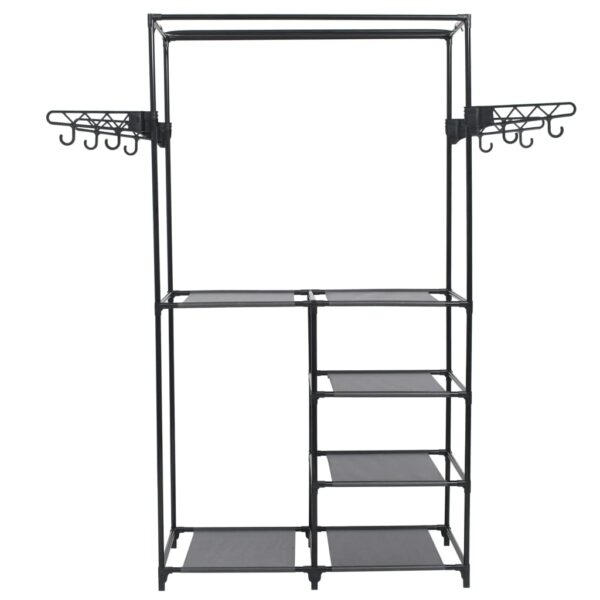 Aplusliving-Clothes Rack Steel and Non-woven Fabric 87x44x158 cm Black