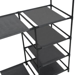 Aplusliving-Clothes Rack Steel and Non-woven Fabric 87x44x158 cm Black