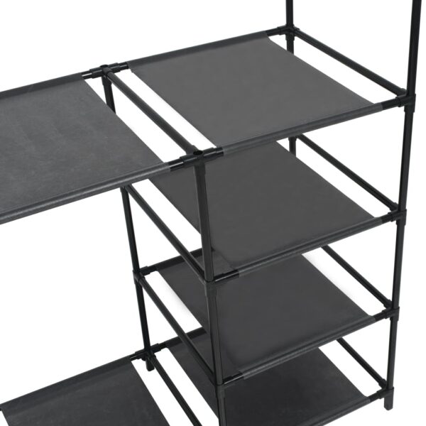 Aplusliving-Clothes Rack Steel and Non-woven Fabric 87x44x158 cm Black